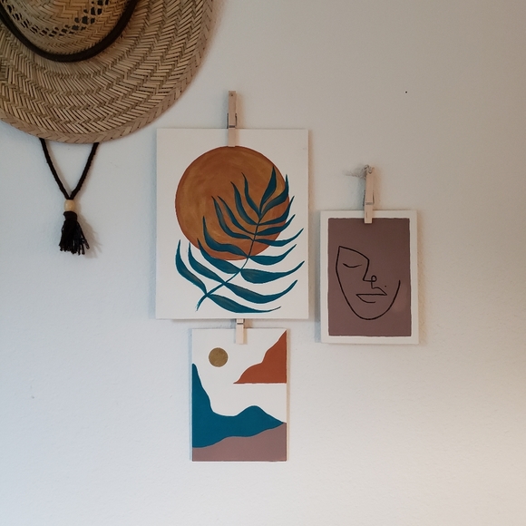 Anthropologie Other - Mid century modern boho style painting on canvas